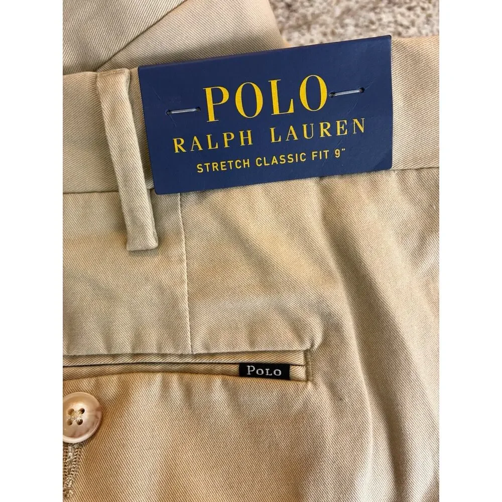 POLO RALPH LAUREN Classic Stretch Fit 9” Beige Men’s 46B BIG NWT